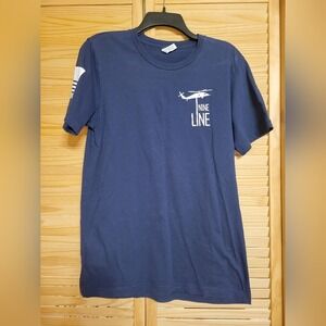 Nine Line Men's Navy Blue Tee with white Print size Medium